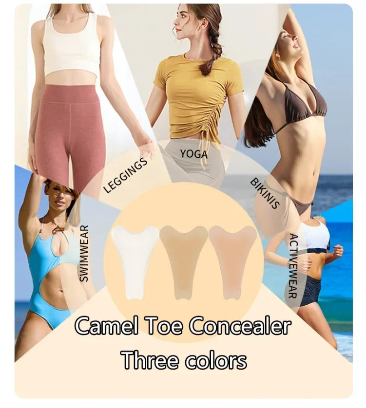 Women Invisible Concealer Panties Silicone Reusable for Swimsuit Underwear Camel Toe Leggings Privacy Stickiness Self-Adhesive