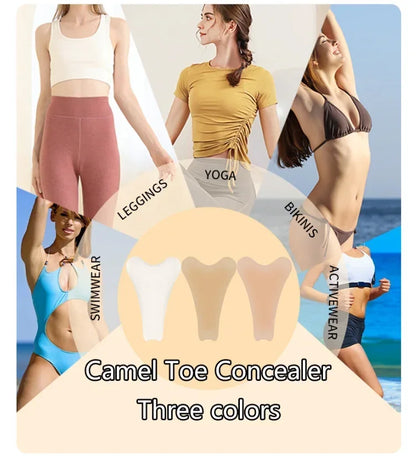 Women Invisible Concealer Panties Silicone Reusable for Swimsuit Underwear Camel Toe Leggings Privacy Stickiness Self-Adhesive