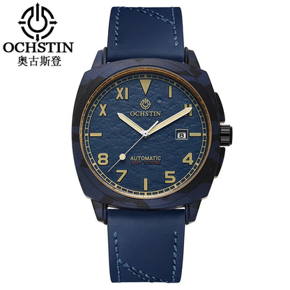 OCHSTIN Men's Automatic Mechanical Movement Watches Man Leather Strap Wristwatch Waterproof Master Series Luminous Hand Watch