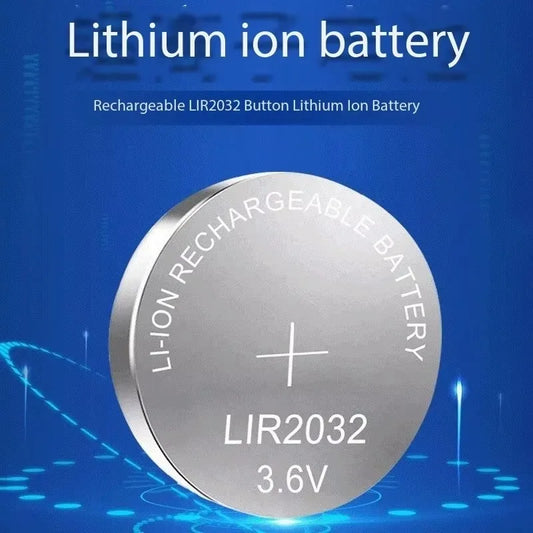 2PCS LIR2032 LIR2025 LIR2016 LIR2430 LIR2450 Rechargeable Battery CR2032 CR2025 CR2016 CR2430 CR2450 for watches