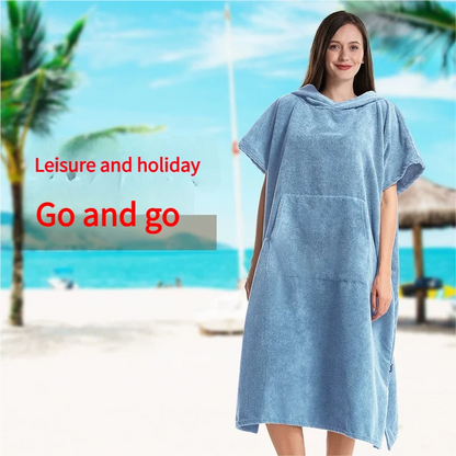 Unisex Oversized Quick Dry Poncho Hoodie Towel Beach Robe Swim Surf Changing Towel Loungewear Pajamas for Adults