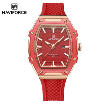 NAVIFORCE Elegant Ladies' Watch Fashion Luminous Pointer 3ATM Waterproof Calendar Display Silicone Strap Women's Quartz Watches