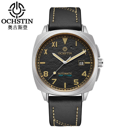 OCHSTIN Men's Automatic Mechanical Movement Watches Man Leather Strap Wristwatch Waterproof Master Series Luminous Hand Watch