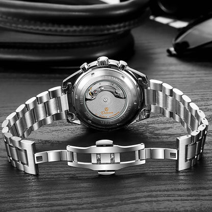 Automatic Watch for Men Stainless Steel Luminous Waterproof Moon Phase Man Watches Luxury Men's Mechanical Wristwatch