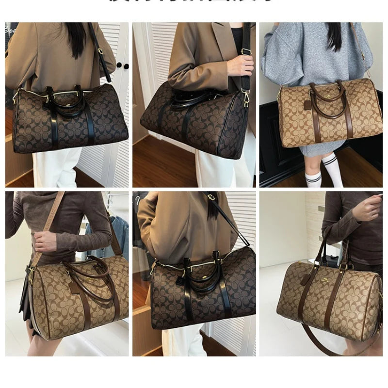 Women's Classic Boston Handbag Large Capacity Elegant Travel Duffle Bags for Women Weekend Luggage Travel Shoulder Bag
