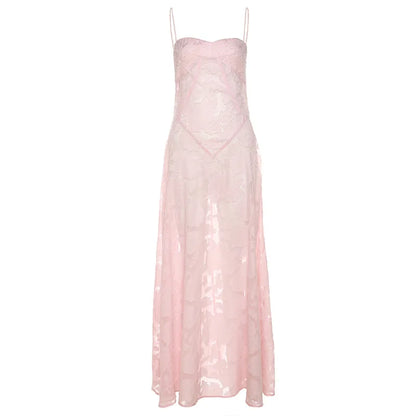 Ashgaily White Dress Women Halter Cotton Long Dress Lace Elegant Party Outfits Ladies Sexy Club Clothes