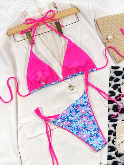 Sexy Leopard Micro Bikini 2025 Women Swimsuit Female Swimwear Thong Bikinis Set Brazilian Halter Beach Wear Lace Up Bathing Suit