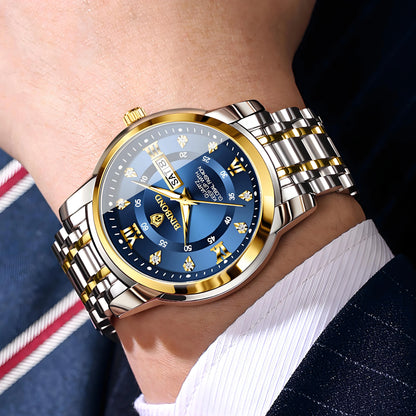 BINBOND Luxury quartz wristwatches luminous waterproof week auto date men's watch business sport clock fashion casual reloj