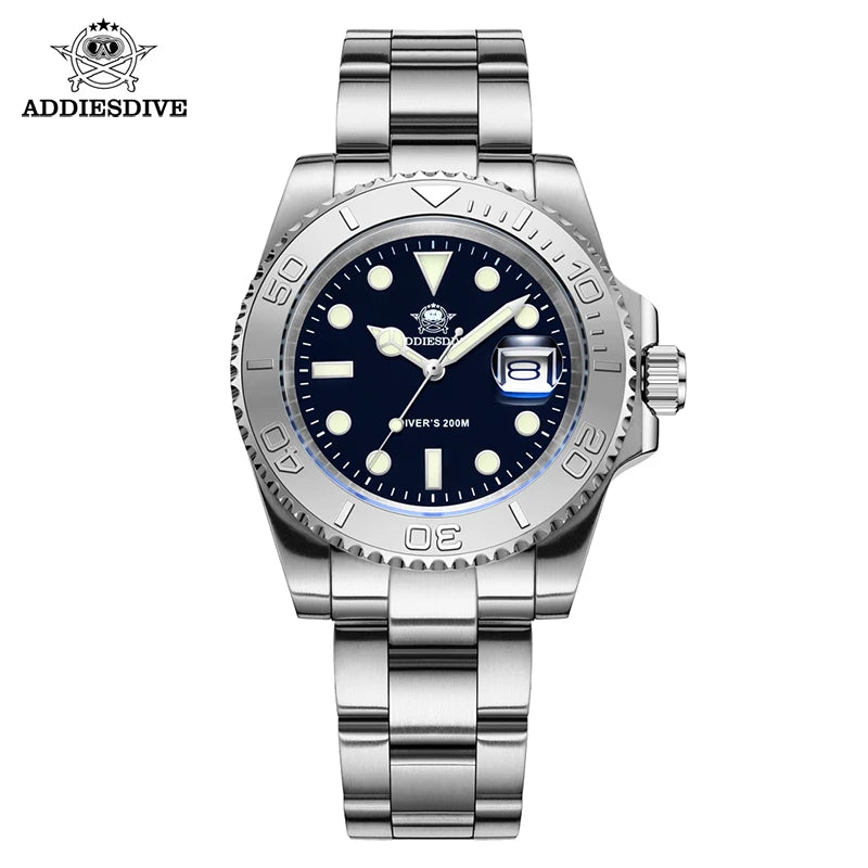 ADDIESDIVE New Luxury Men's Watch Stainless Steel BGW9 Super Luminous Quartz Men's Watch Diver 200m Men Analog Watches MY-H3C