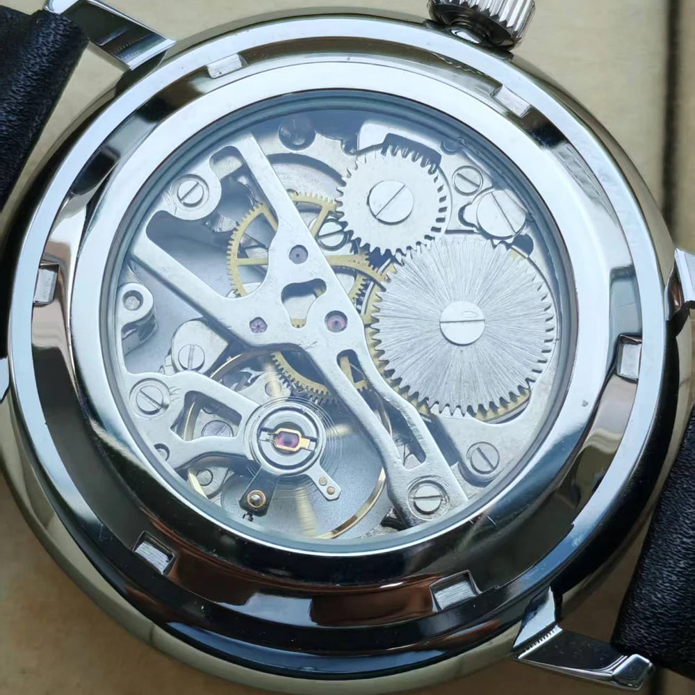 Vintage Mechanical Watches Men Minimalist Dial Automatic Wristwatch Man Hat Glass Drop Shipping Timepieces