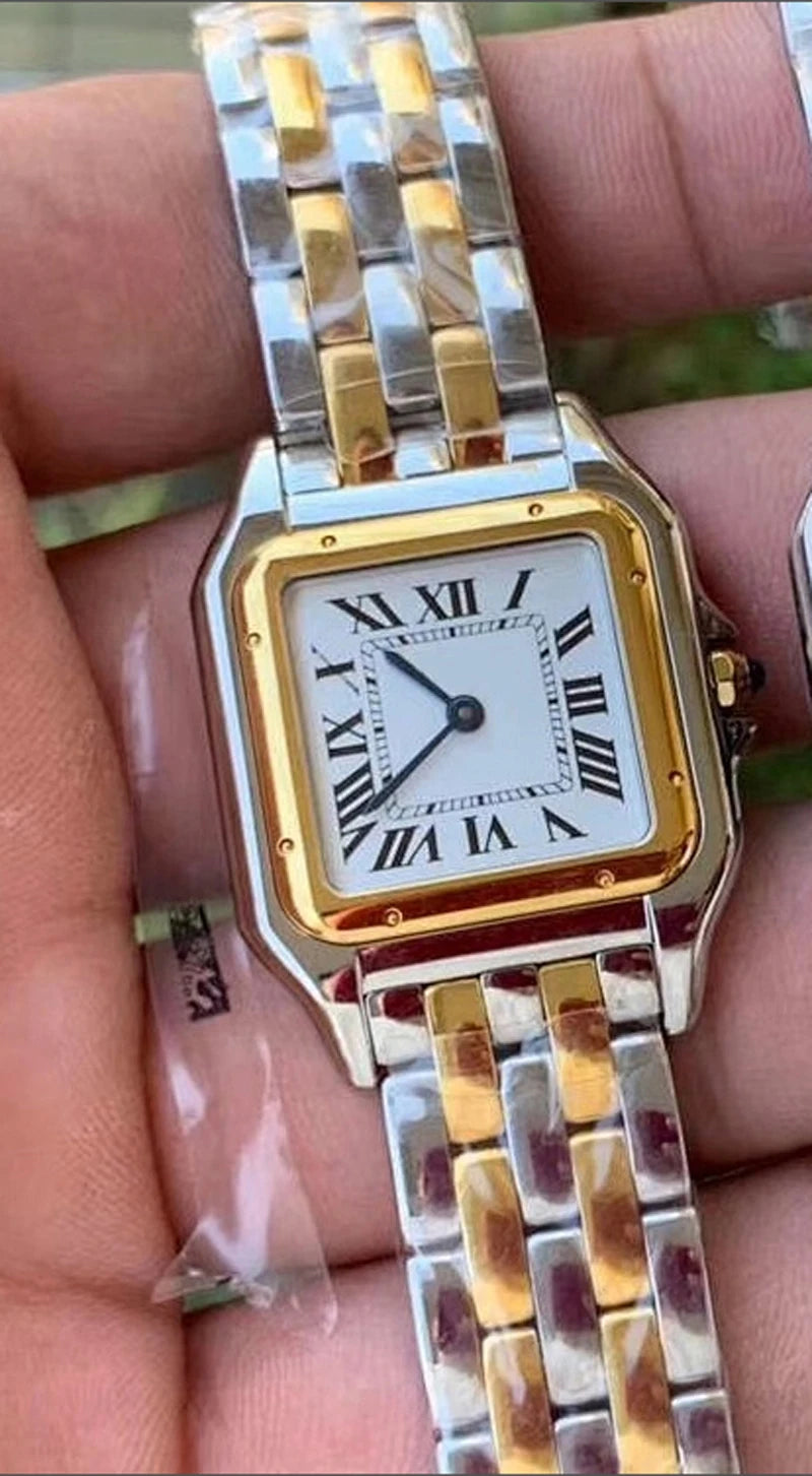 Brand Wrist Watches Women Girl Ladies 22mm 27mm Square Dial Good Quality Steel Band Quartz Luxury Japanese Movement Clock CT13