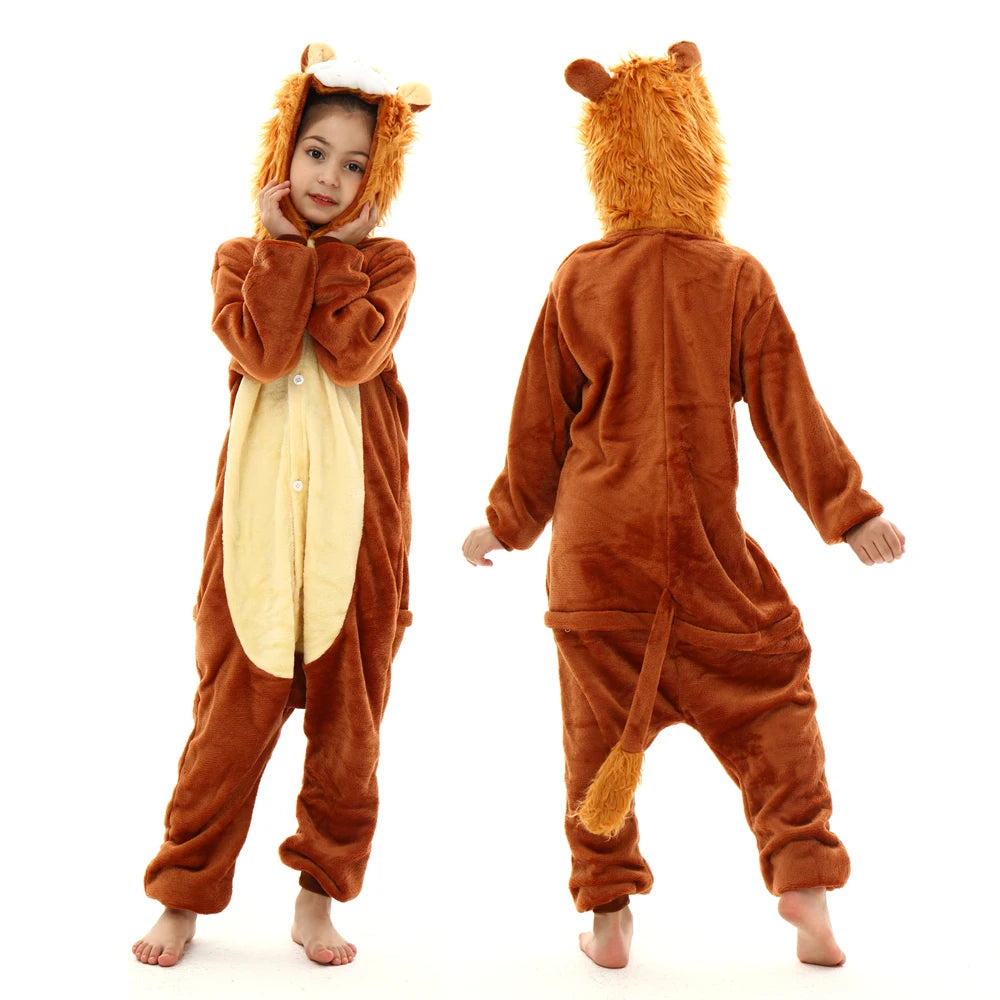 boys girls stitch kigurumi pajamas children winter flannel onesies kids panda tigger dinosaur pijama baby blanket sleepers