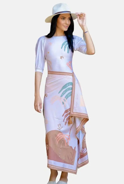 New Women's Swimwear Split Sports Skirt-Style Long-Sleeved Sunscreen Swimsuit Swimming Class Thai Thin Two-Piece Bathing Suit