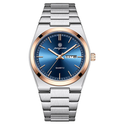 PAAZOMU Fashion Men's Quartz Watch Stainless Steel Waterproof Luminous Man Watch Chronograph Date Multifunction Watches For Men