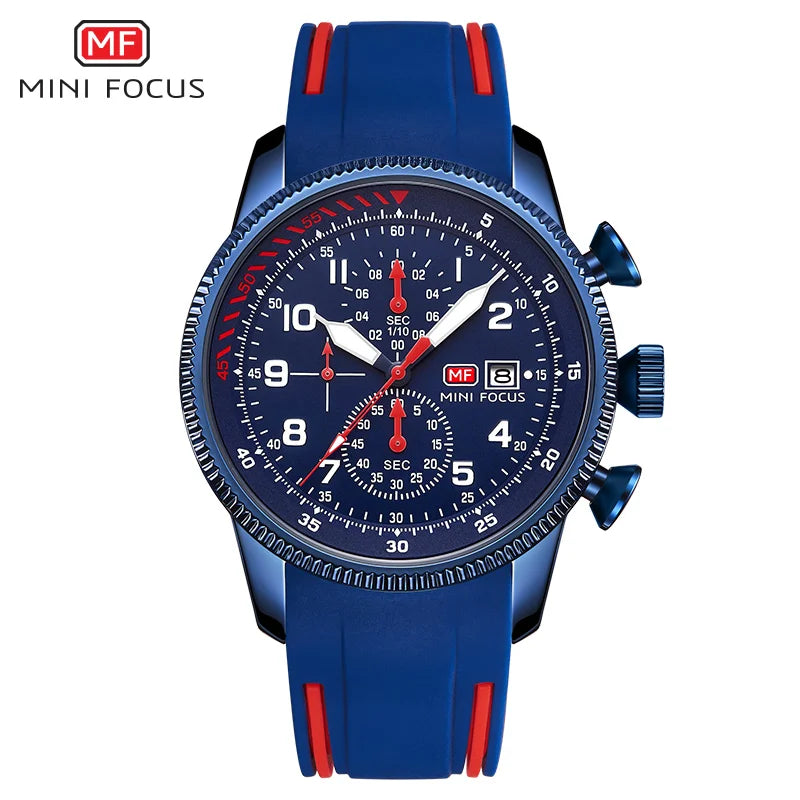 MINI FOCUS Electronic Quartz Mens Watches Auto Date Wristwatch Water Resistant Clock Gift for Men relogio masculino 0379G