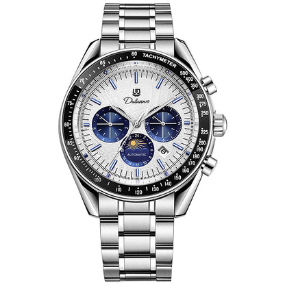 Automatic Watch for Men Stainless Steel Luminous Waterproof Moon Phase Man Watches Luxury Men's Mechanical Wristwatch