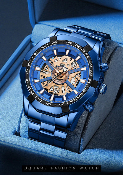 BINBOND S033 Luxury Hollow Non-Mechanical Business Quartz Men Watches 30M Waterproof Trendy Hollow Design Classics Men Watches