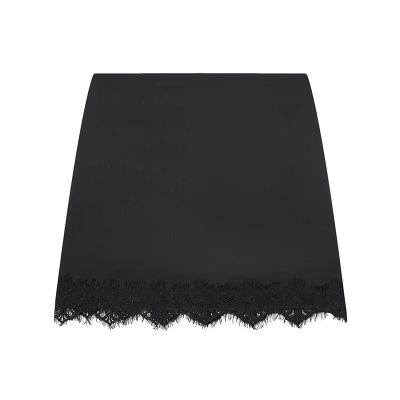 Women Mini Lace Skirt Sexy A-line Pleated High Waist Skirt for Women Spring Summer New Lace Short Skirt