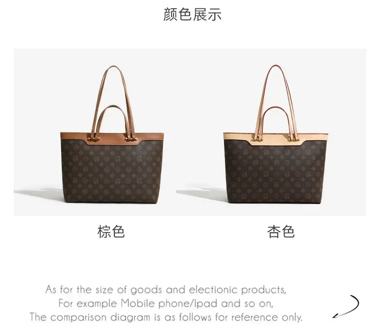2026 New Women's Retro Casual Tote Bags - Large Capacity Color Block Handbags Versatile Trendy Shoulder Bags for Daily & Commute