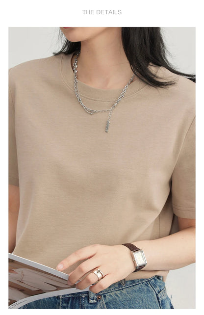 CHIC VEN Women's Tees Basic O Neck Short Sleeve Pullover T-shirt for Woman Solid Female Top Casual Ladies Tshirt Summer 2024