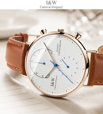 Carnival Brand Luxury Watches for Man Fashion Waterproof Rose Gold Silver Military Clock Men Quartz Wristwatches Reloj Hombre