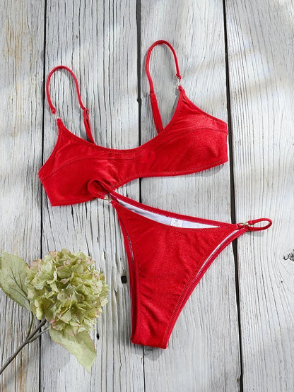 Solid Color Bikinis Set Triangle Swimwear Women 2026 Bandage Swimsuit Patchwork Bathing Suit Beach Biquini Mujer Swimming Wear