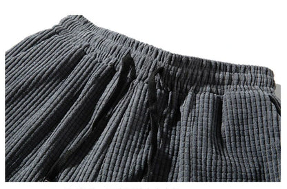 Autumn Winter Warm Motorcycle Jogger Corduroy Pants Men Tech Fleece Sweatpants Casual Harem Pants Male Sport Thermal Trousers