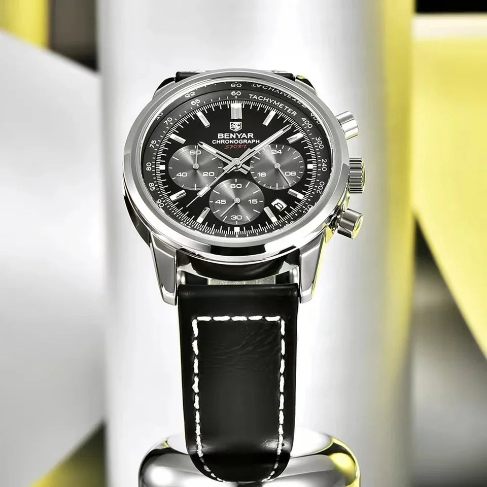 BENYAR 5188 New Quartz Watches for Men Top Brand 42MM Military Watch Luxury Chronograph 30M Waterproof Male Clock Reloj Hombre