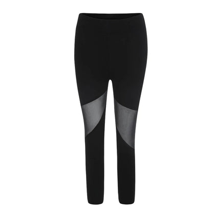 Black Patchwork Mesh Leggings Women's Jeggings Legins Women Leggins Sports Elastic Capri Pant  Women Fitness Yoga Pants