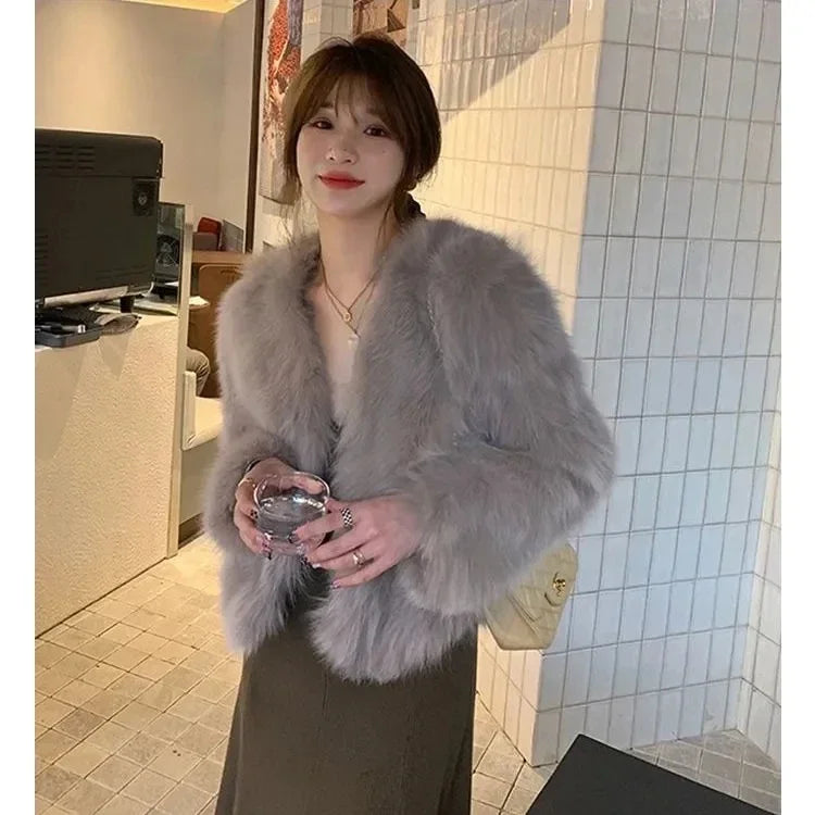 Faux Fur Coat Womens Clothing 2026 New Fashion Casual Imitation Fox Fur Coat Female  Short Loose Comfortable Winter Jacket