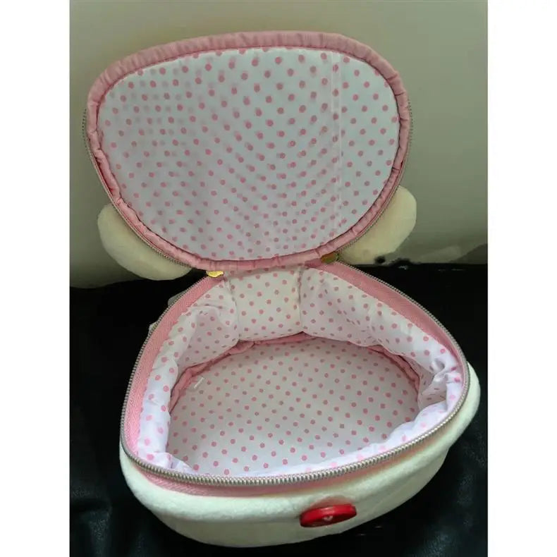 New Cute Rilakkuma Bear Girl Plush Elliptical Stereoscopic Makeup Bag Portable Storage Bag Cute Cartoon Easy Bear Bear Storage W