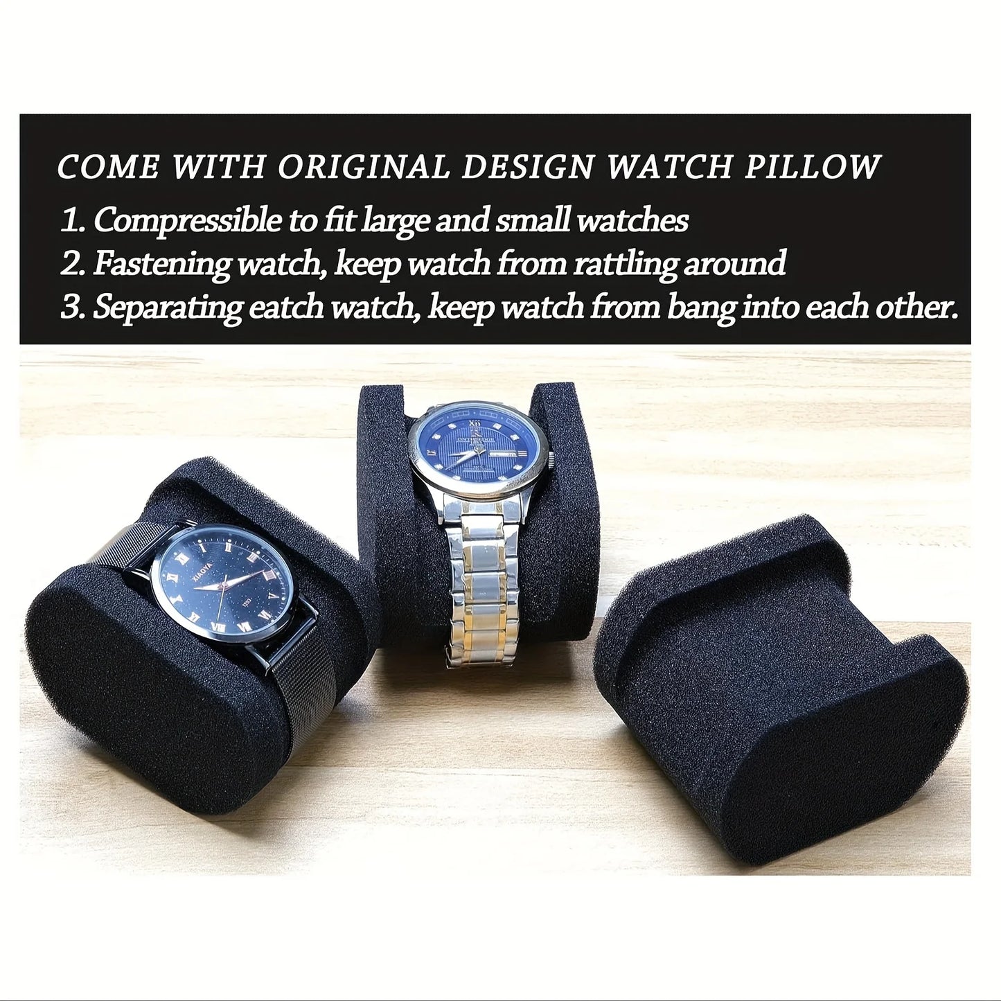 Single Watch Travel Case Fit Large And Small Watches,With Soft Watch Pillow, Hardshell And Compact Watch Box,Safe watch Storage