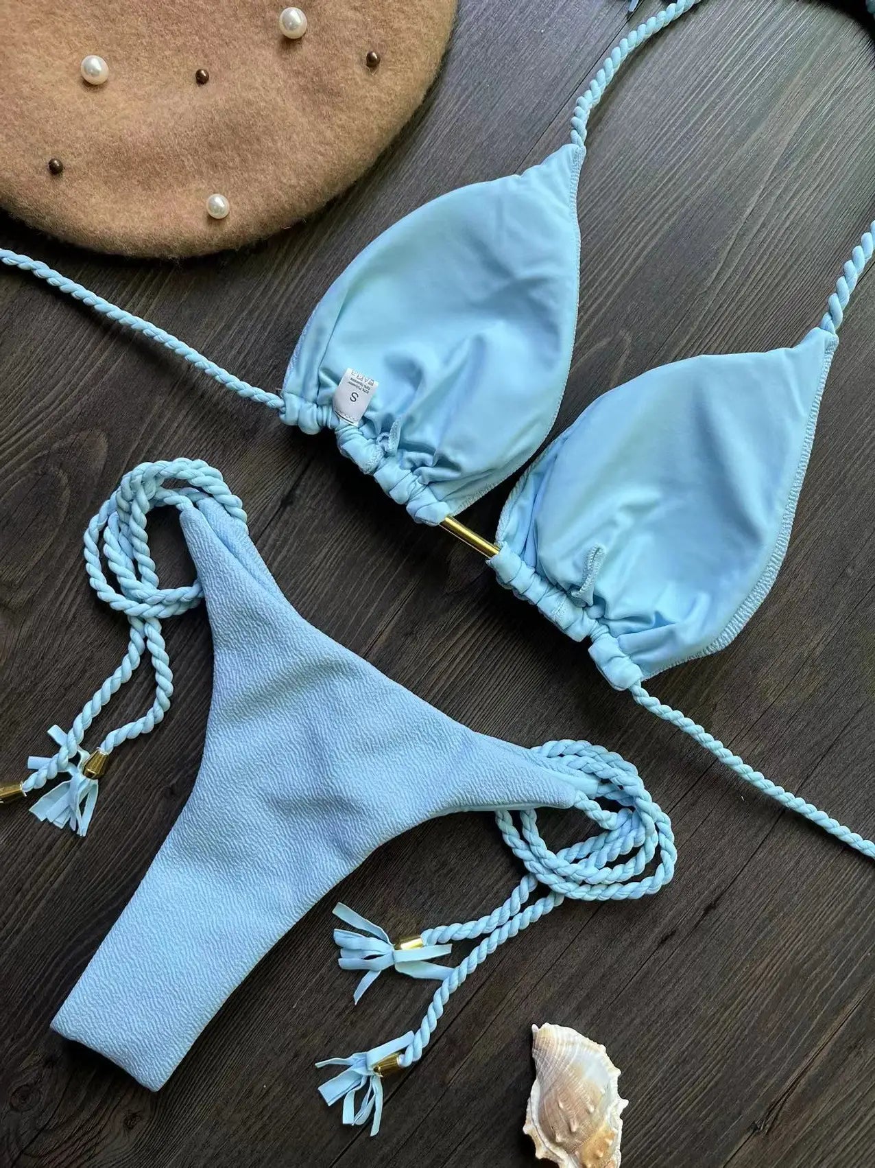 RUOTONSEPT Sexy Braiding rope Bandage Bikini Set Women's Swimsuit Two-piece Triangle Swimwear Bathing Suit Brazilian Biquinis