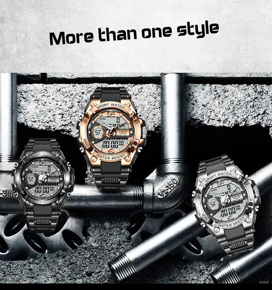 Men Military Watch Digital 50m Waterproof Wristwatch LED Quartz Clock Sport Watch Male Big Watches Men Relogio Masculino