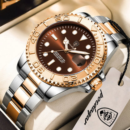POEDAGAR Top Luxury Male Watch Waterproof Luminous Date Men Watch Stainless Steel Male Clock Sport Fashion Men's Quartz Watches