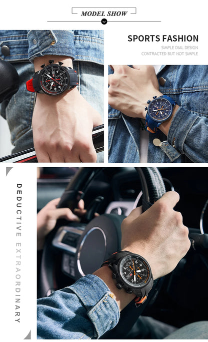 MINI FOCUS Electronic Quartz Mens Watches Auto Date Wristwatch Water Resistant Clock Gift for Men relogio masculino 0379G