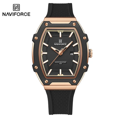 NAVIFORCE Elegant Ladies' Watch Fashion Luminous Pointer 3ATM Waterproof Calendar Display Silicone Strap Women's Quartz Watches