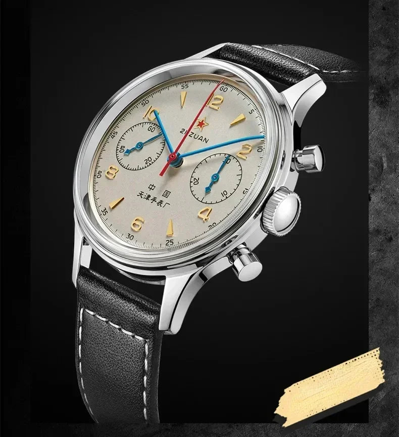 Men's watches 1963 pilot watch 42mm waterproof retro quartz chronograph