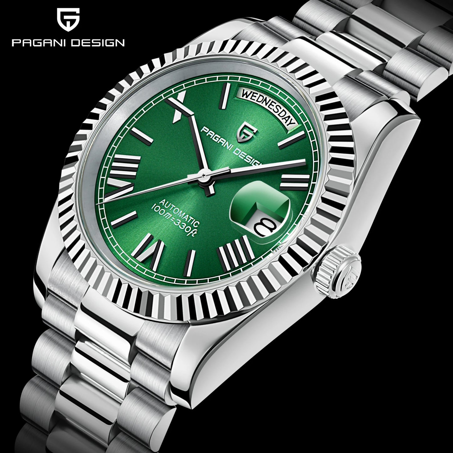 PAGANI DESIGN Watches Pure White Dial Mechanical Watch For Men 2025 New Luxury Sapphire Crystal Automatic Stainless Steel Clock
