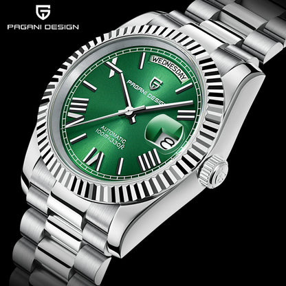 PAGANI DESIGN Watches Pure White Dial Mechanical Watch For Men 2025 New Luxury Sapphire Crystal Automatic Stainless Steel Clock