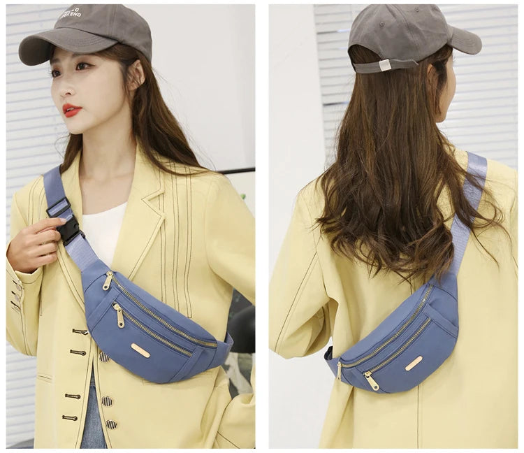 New Women Waist Bags for Women Oxford Leisure Color Chest Bag Shoulder Crossbody Waist Bags Handbags Female Messenger Belt Bags