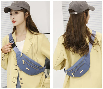 New Women Waist Bags for Women Oxford Leisure Color Chest Bag Shoulder Crossbody Waist Bags Handbags Female Messenger Belt Bags