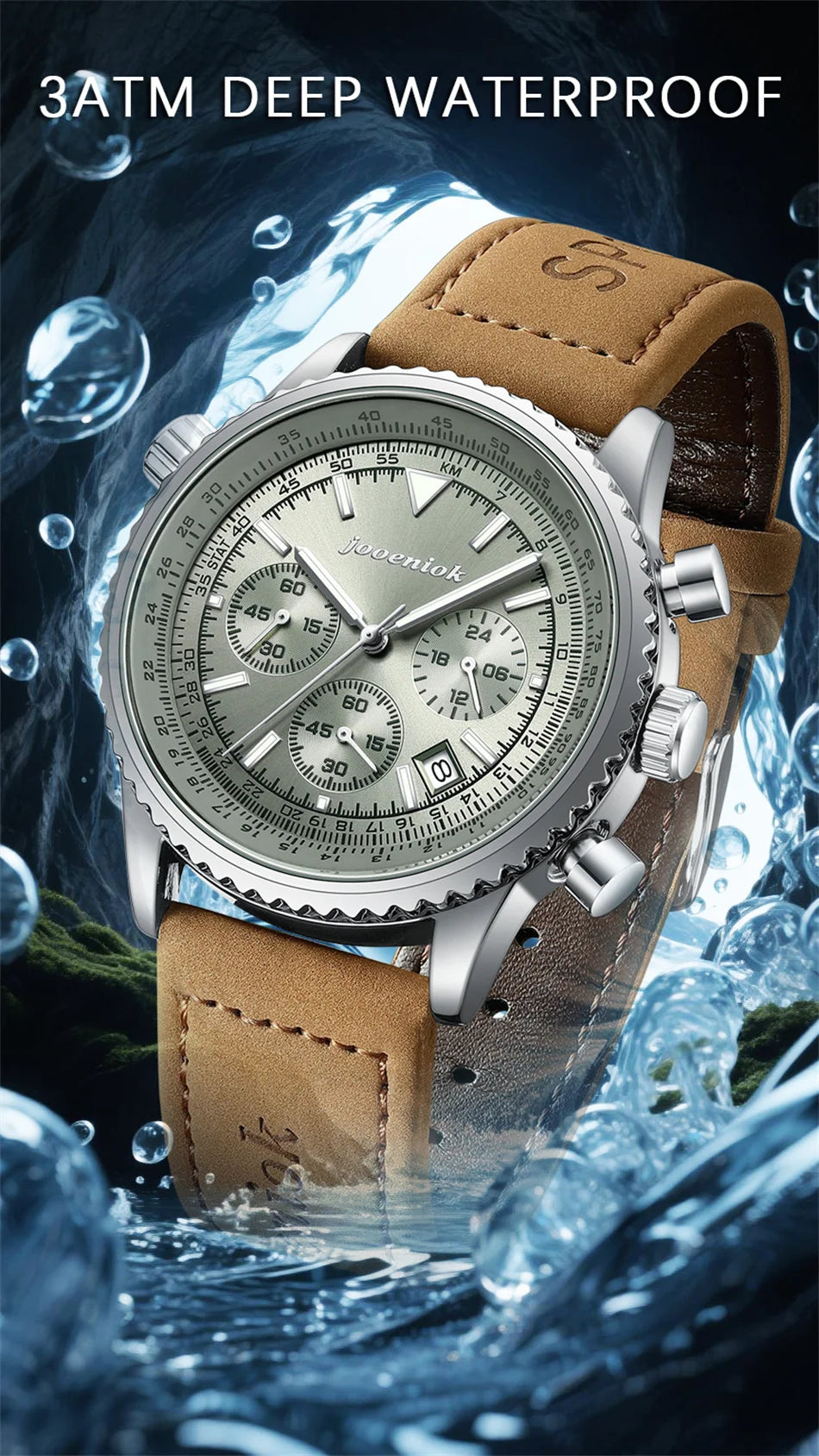 2026 New Top Luxury Man Wristwatch Sport Fashion Leather Quartz Watch For Men Chronograph Date Waterproof Luminous Men's Watches