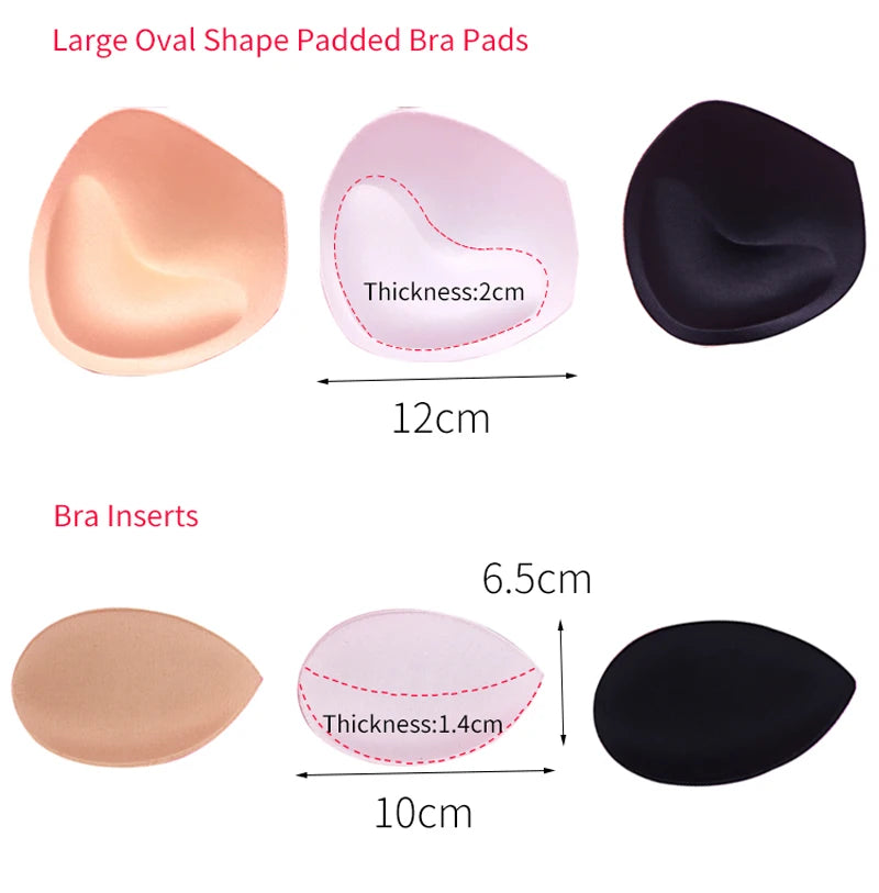 1pair Sponge Inserts In Bra Padded for Swimsuit Breast Push Up Fill Brassiere Breast Patch Pads Women Intimates Accessories