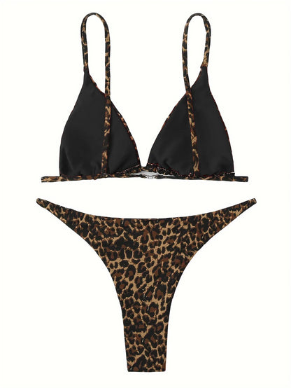 High Cut Micro Bikini Women Leopard Bandage Push Up Swimsuit Sexy Bathing Suit Padded Thong Swimwear Biquini Trajes De Baño 2026