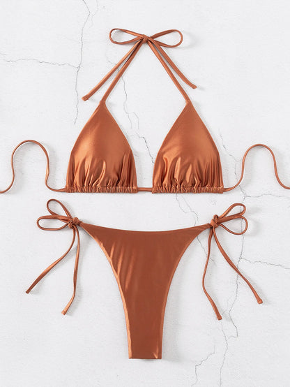 "2026 New Triangle Bikini Set - Floral Print Push Up Swimsuit & Brazilian Bottoms"