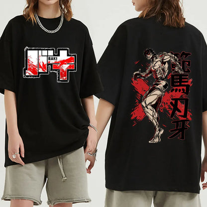 Japanese Anime Baki Hanma The Grappler Graphic Print T Shirt Casual Fashion Crew Neck Short Sleeve Plus Size T Shirt Women