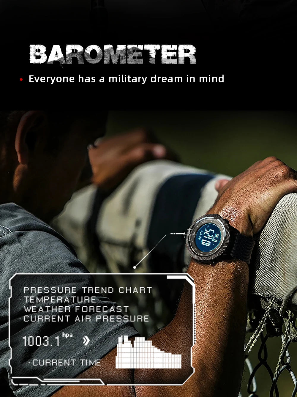 NORTH EDGE APACHE-46 Men Digital Watch Outdoor Sports Running Swimming Outdoor Sport Watches Altimeter Barometer Compass WR50M