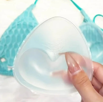 2pcs New Chest Sticky Bra for Bikini Thicken Sponge Bra Pads Breast Push Up Silicone Removeable Inserts Swimsuit Invisible Bra