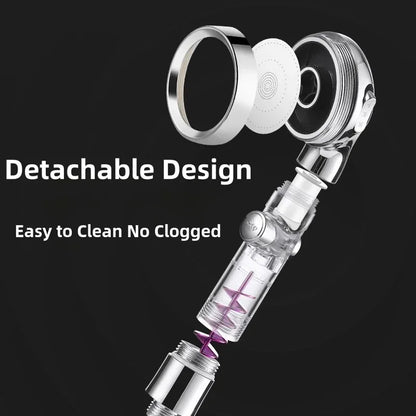 3 Modes High Pressure Shower Head Gold Water Saving Showerhead with Stop Button Eco Filter Shower Head Bathroom Accessories